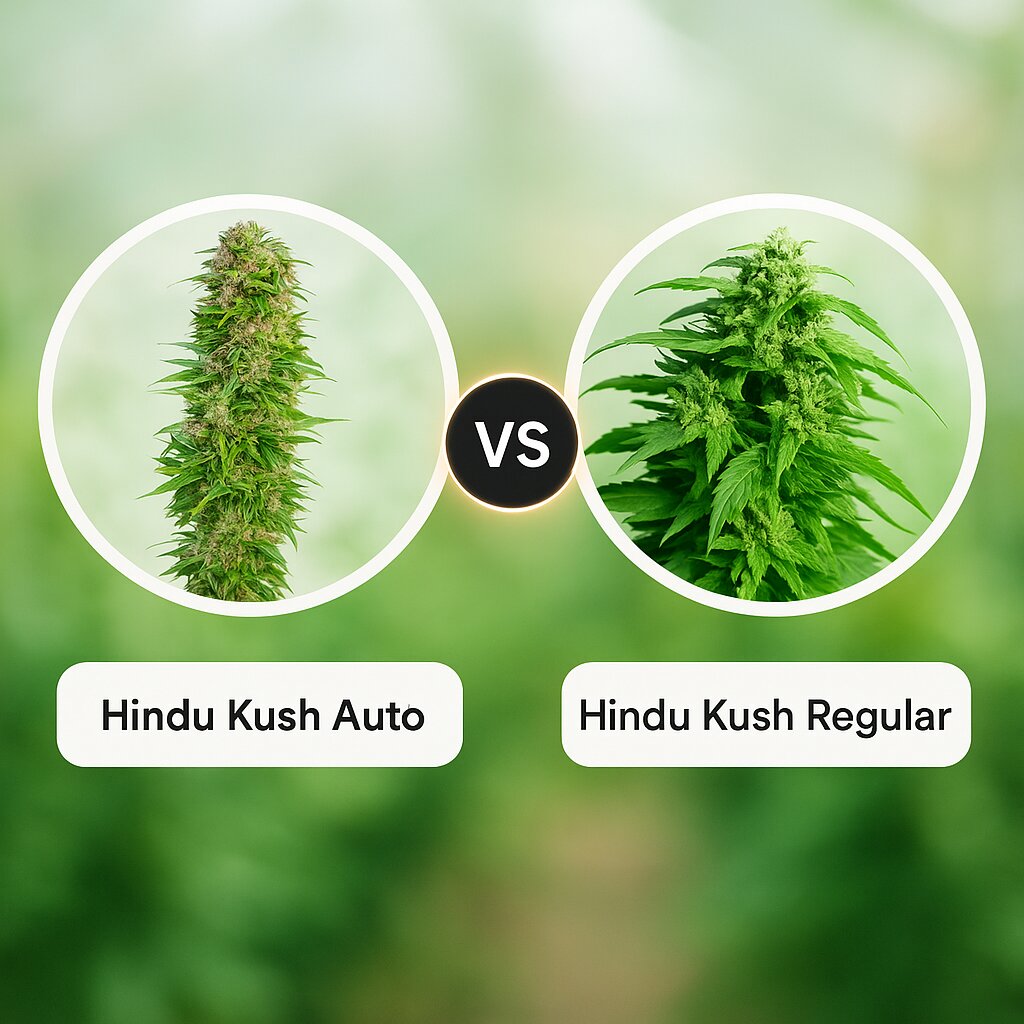 Hindu Kush Auto (Sensi Seeds) vs Hindu Kush (Sensi Seeds) porównanie nasion konopi