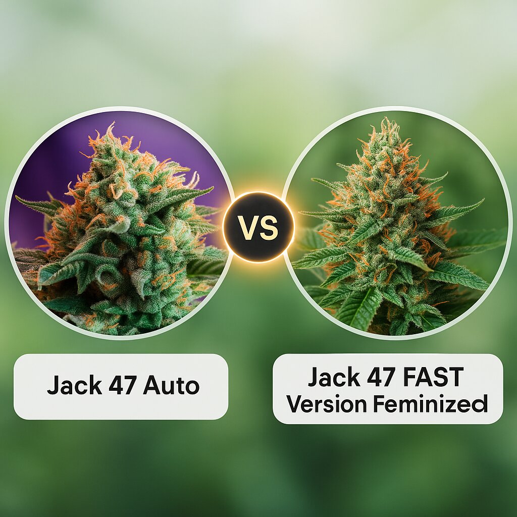 Jack 47 Auto (Sweet Seeds) vs Jack 47 FAST Version (Sweet Seeds) porównanie nasion konopi