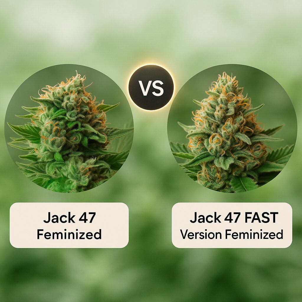 Jack 47 (Sweet Seeds) vs Jack 47 FAST Version (Sweet Seeds) porównanie nasion konopi
