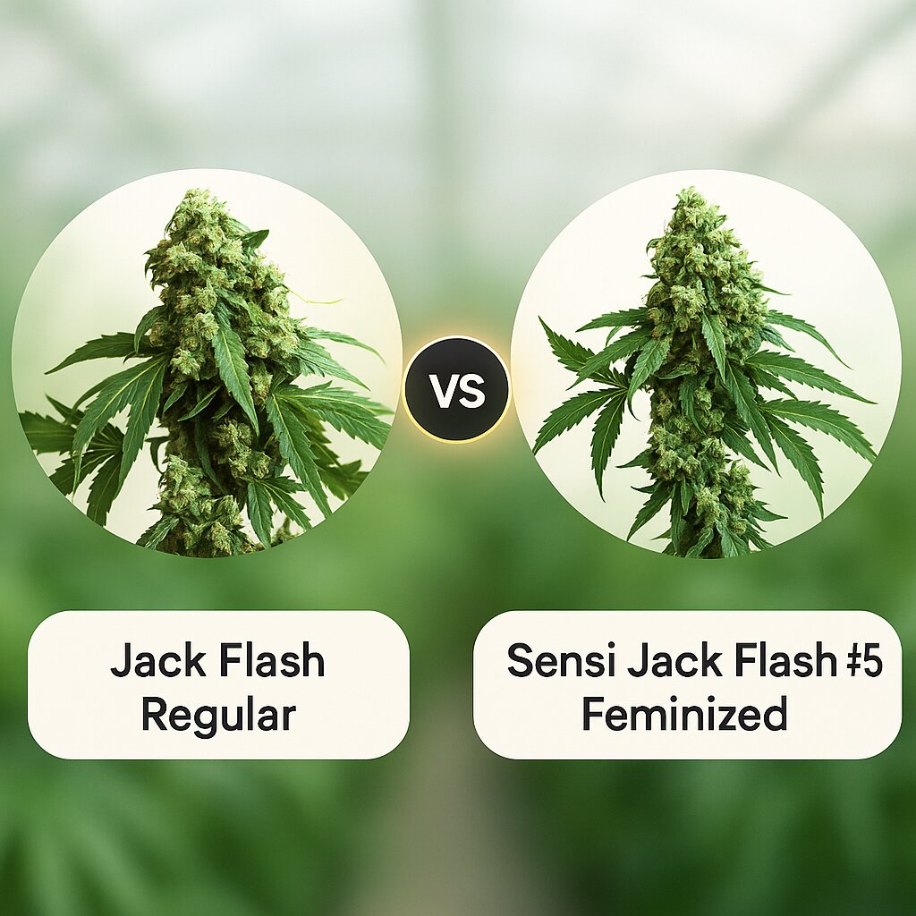 Jack Flash (Sensi Seeds) vs Sensi Jack Flash #5 (Sensi Seeds) porównanie nasion konopi
