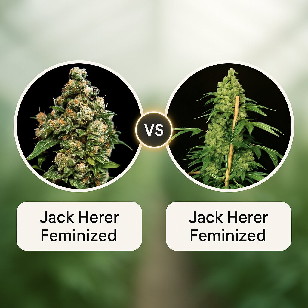 Jack Herer (Greenhouse Seed Co) vs Jack Herer (Bulldog Seeds) porównanie nasion konopi