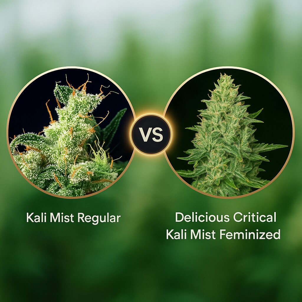 Kali Mist (Serious Seeds) vs Delicious Critical Kali Mist (Delicious Seeds) porównanie nasion konopi