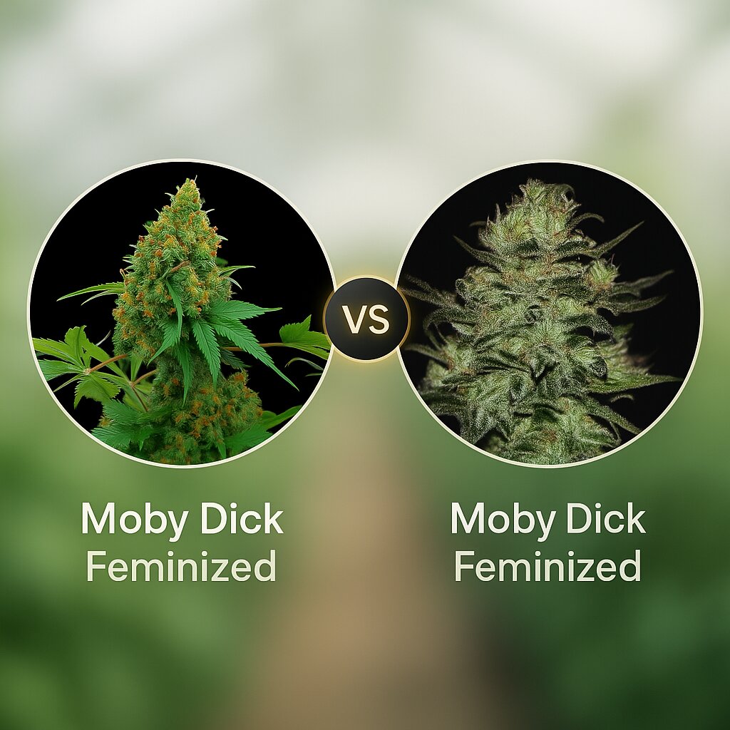 Moby Dick (DinaFem Seeds) vs Moby Dick (Greenhouse Seed Co) porównanie nasion konopi