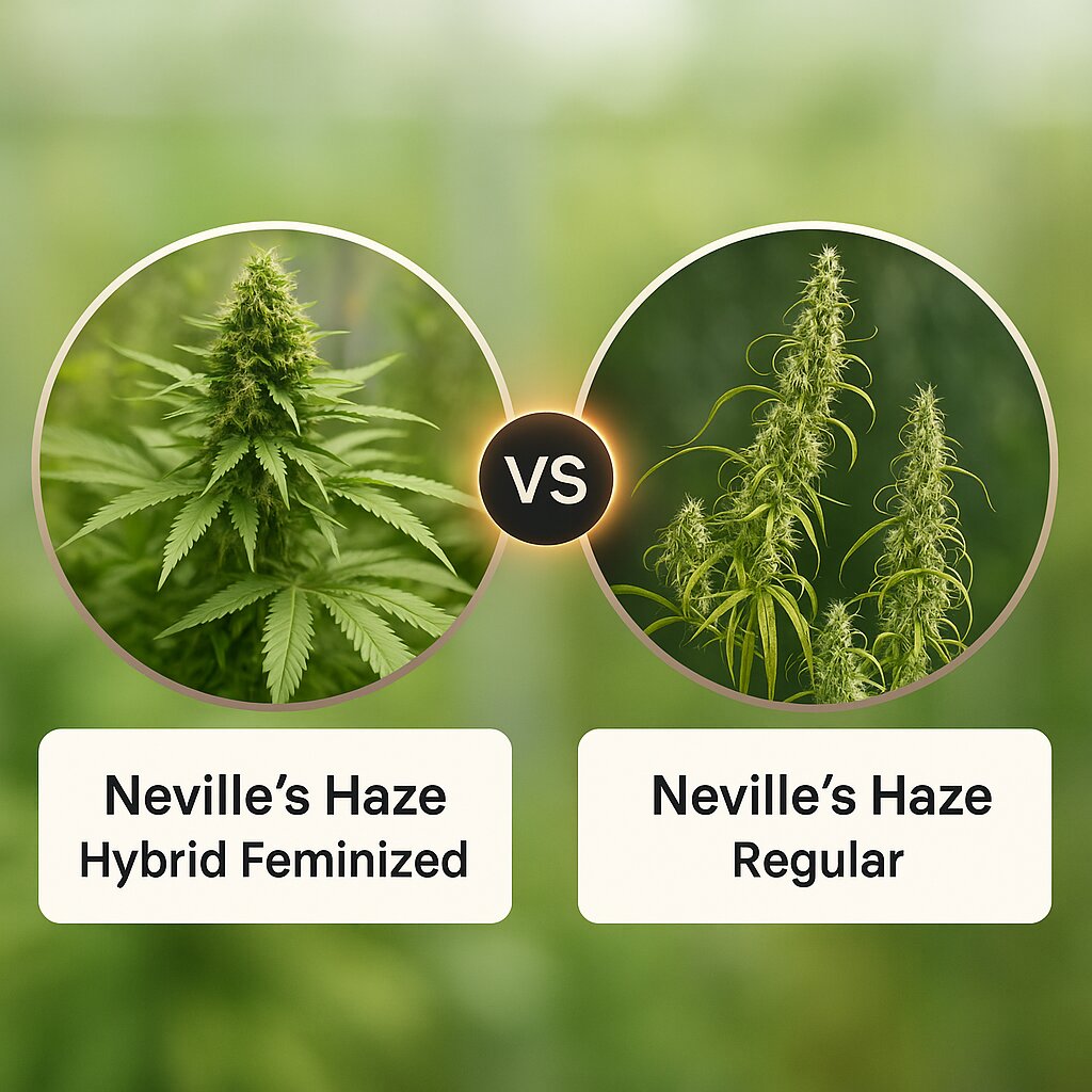 Neville's Haze Hybrid (Female Seeds) vs Neville's Haze (Mr Nice Seedbank) porównanie nasion konopi