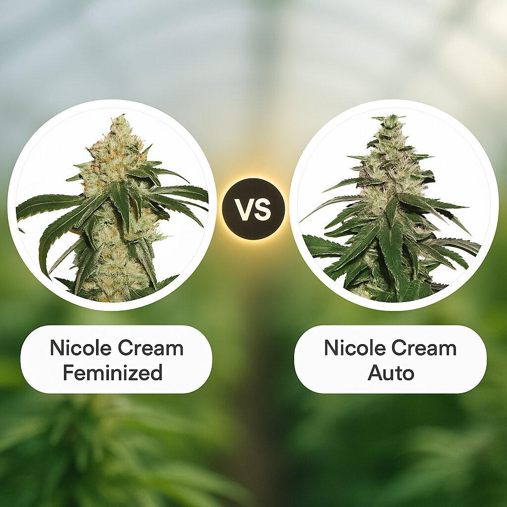 Nicole Cream (Seed Stockers) vs Nicole Cream Auto (Seed Stockers) porównanie nasion konopi
