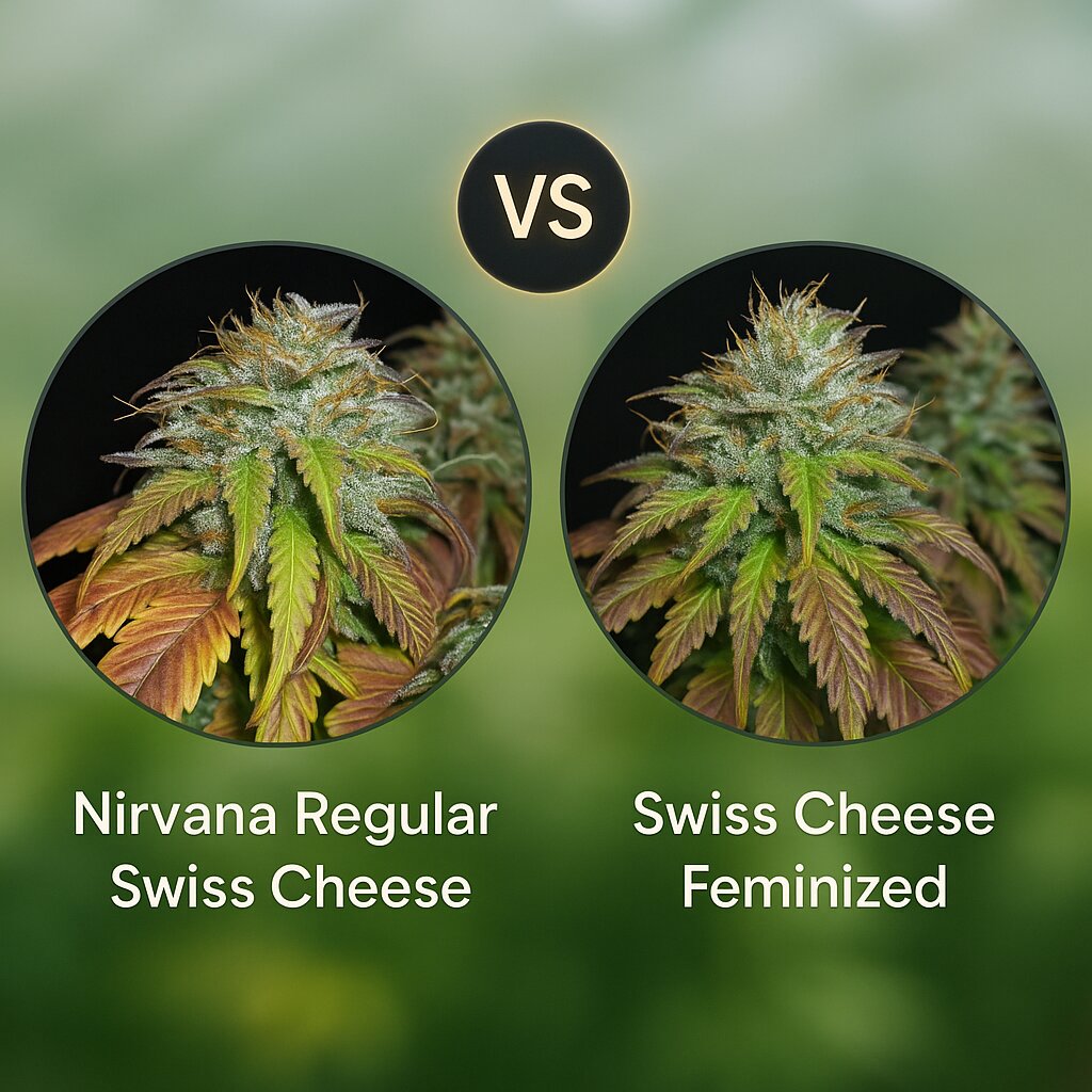 Nirvana Regular Swiss Cheese (Nirvana Seeds) vs Swiss Cheese (Nirvana Seeds) porównanie nasion konopi