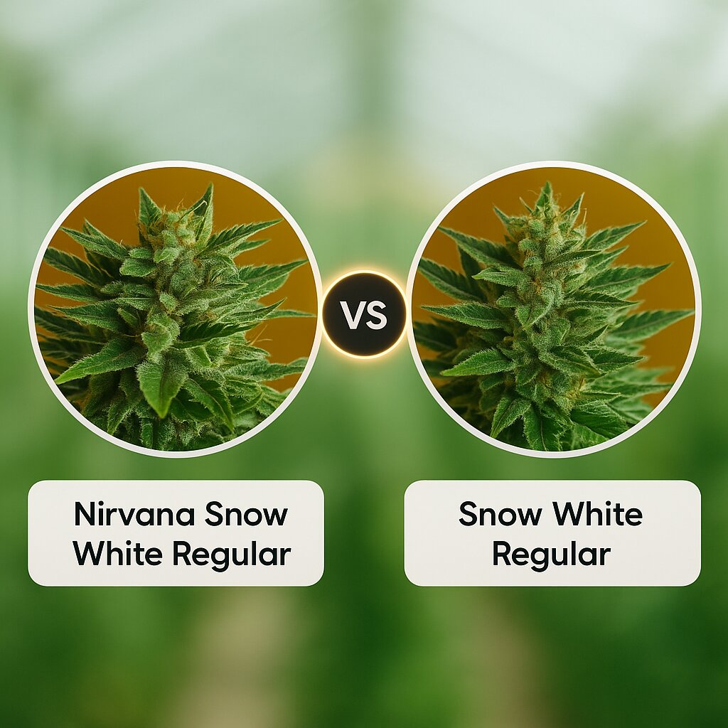 Nirvana Snow White (Nirvana Seeds) vs Snow White (Nirvana Seeds) porównanie nasion konopi