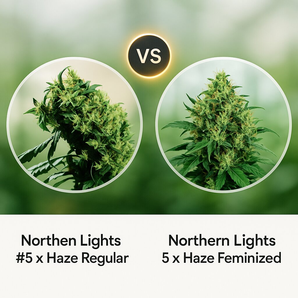 Northern Lights #5 x Haze (Sensi Seeds) vs Northern Lights 5 x Haze (Sensi Seeds) porównanie nasion konopi