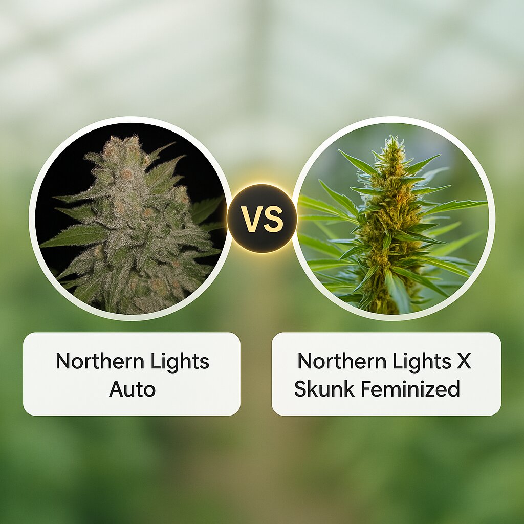 Northern Lights Auto (G13 Labs) vs Northern Lights X Skunk (G13 Labs) porównanie nasion konopi