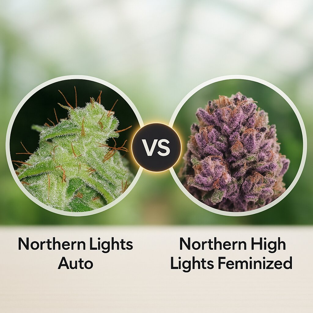 Northern Lights (Vision Seeds) vs Northern High Lights (Advanced Genetics Seeds) porównanie nasion konopi