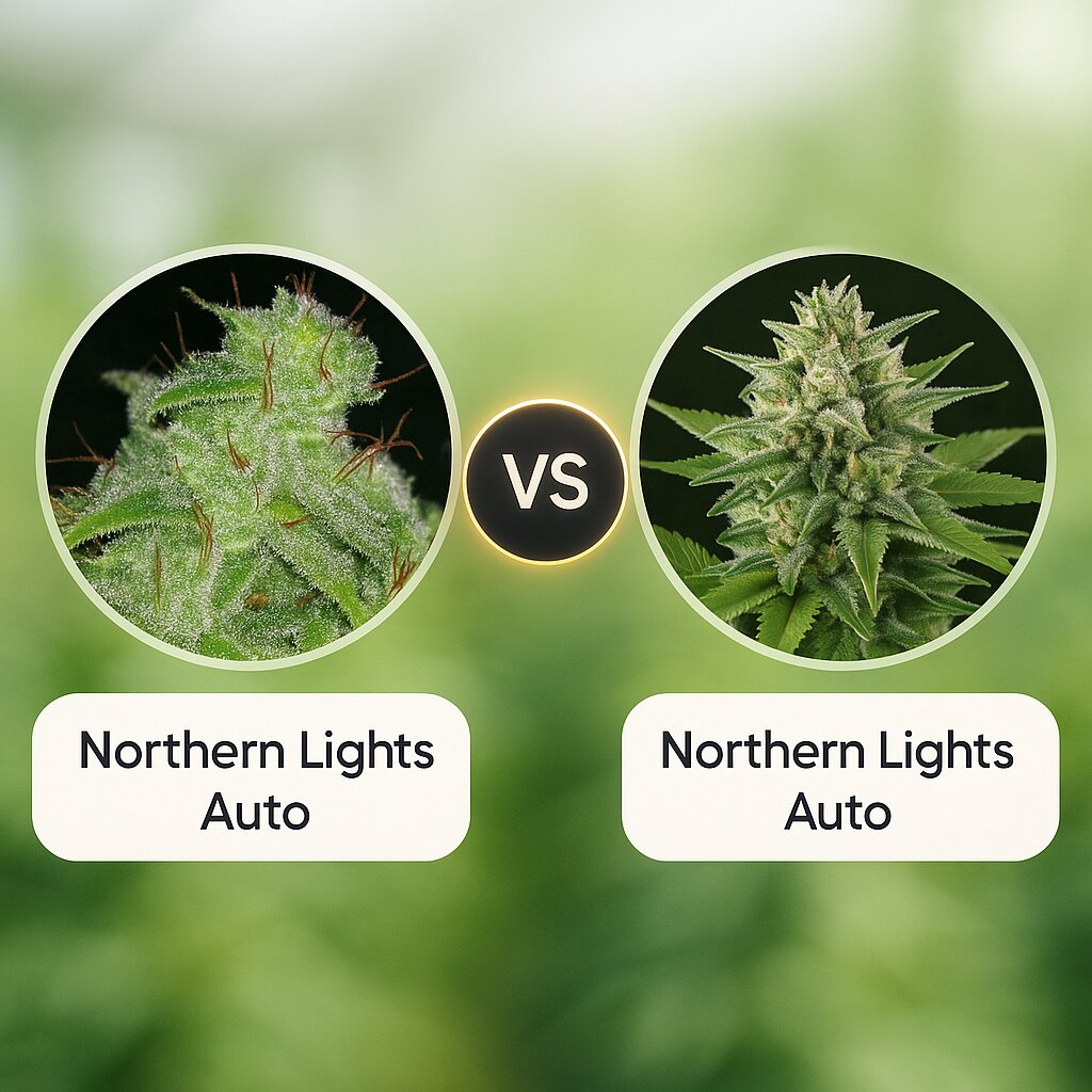 Northern Lights (Vision Seeds) vs Northern Lights Auto (G13 Labs) porównanie nasion konopi
