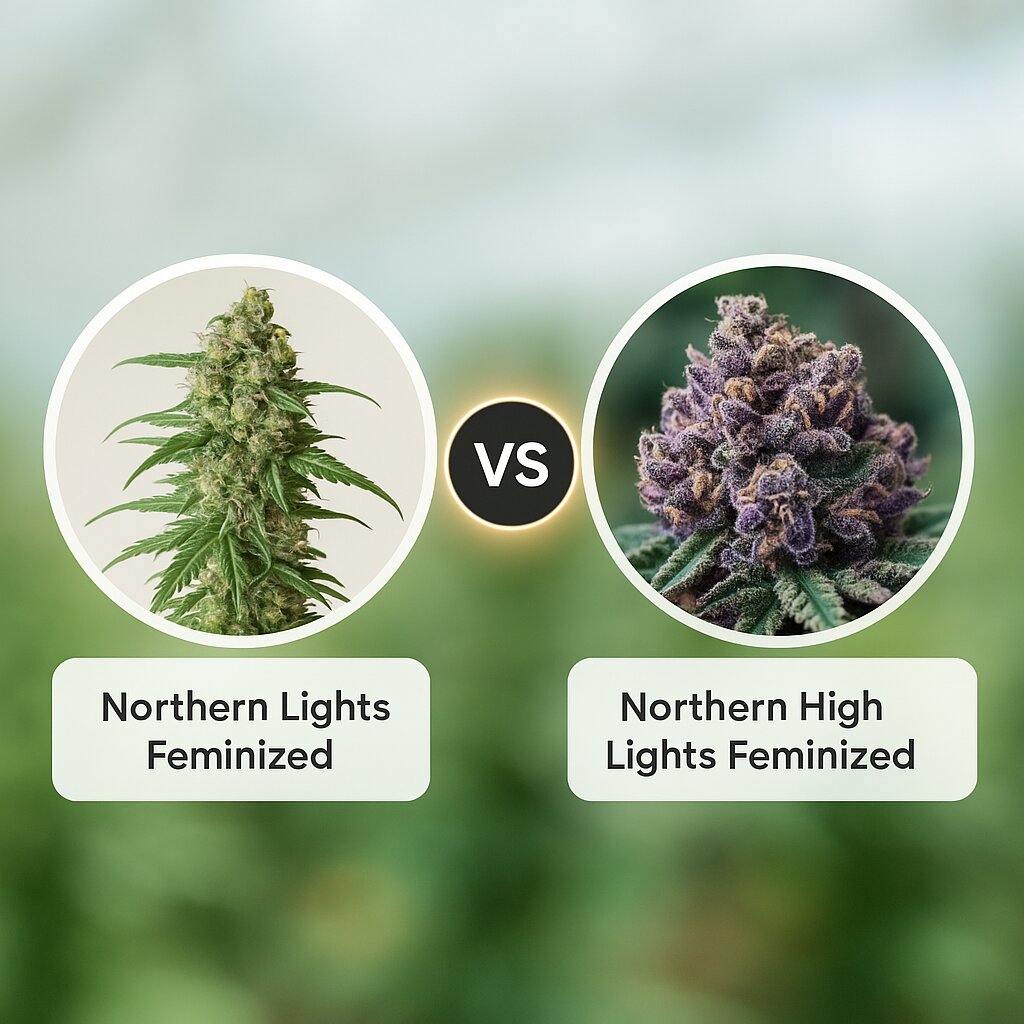 Northern Lights (Sensi Seeds) vs Northern High Lights (Advanced Genetics Seeds) porównanie nasion konopi