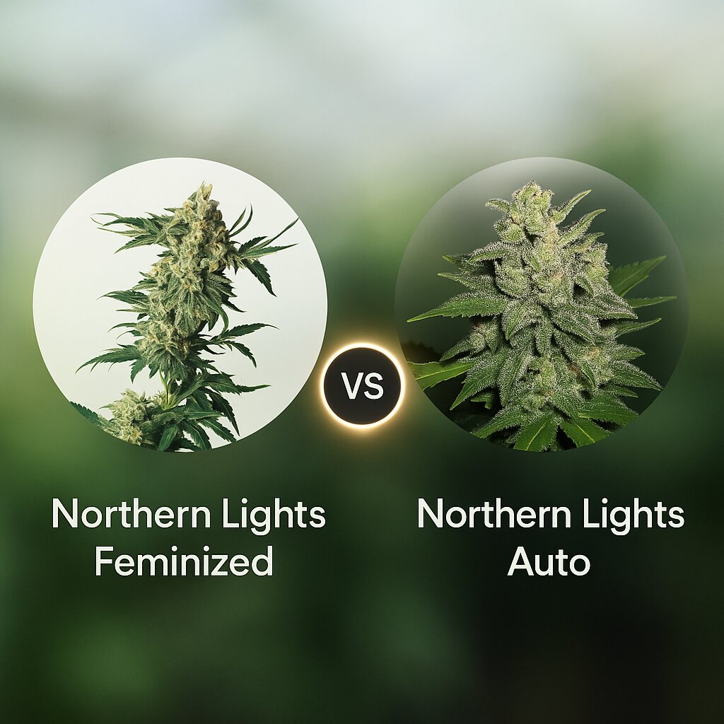 Northern Lights (Sensi Seeds) vs Northern Lights Auto (G13 Labs) porównanie nasion konopi