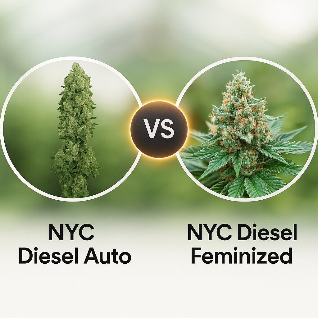 NYC Diesel Auto (Barneys Farm) vs NYC Diesel (Soma Seeds) porównanie nasion konopi