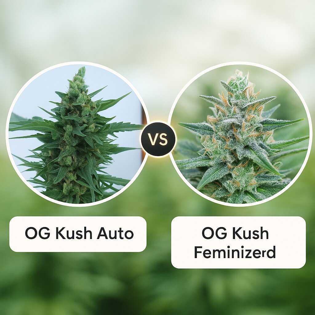 OG Kush Auto (Dr Krippling) vs OG Kush (Tyrol Seeds) porównanie nasion konopi