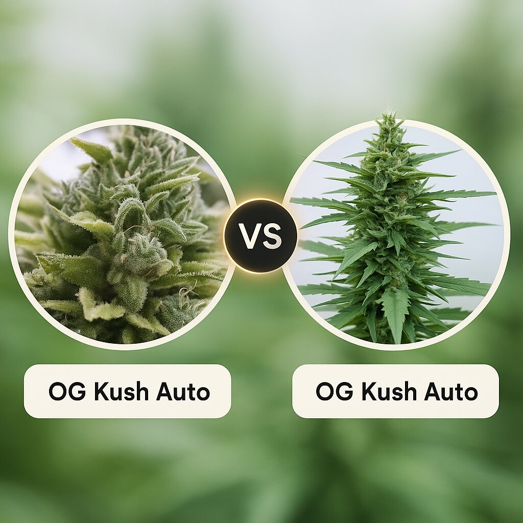 OG Kush Auto (Humboldt Seed Organization) vs OG Kush Auto (Dr Krippling) porównanie nasion konopi