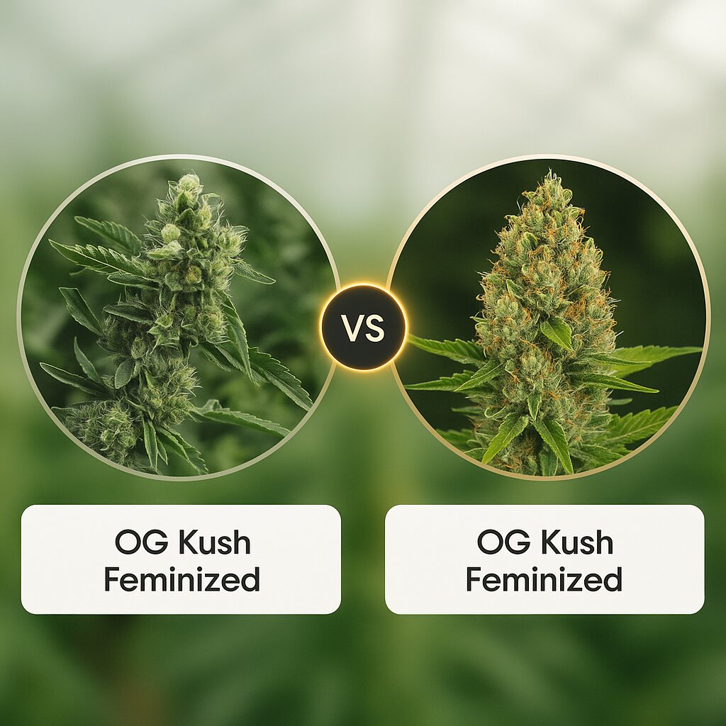 OG Kush (Humboldt Seed Organization) vs OG Kush (DinaFem Seeds) Porównanie nasion konopi