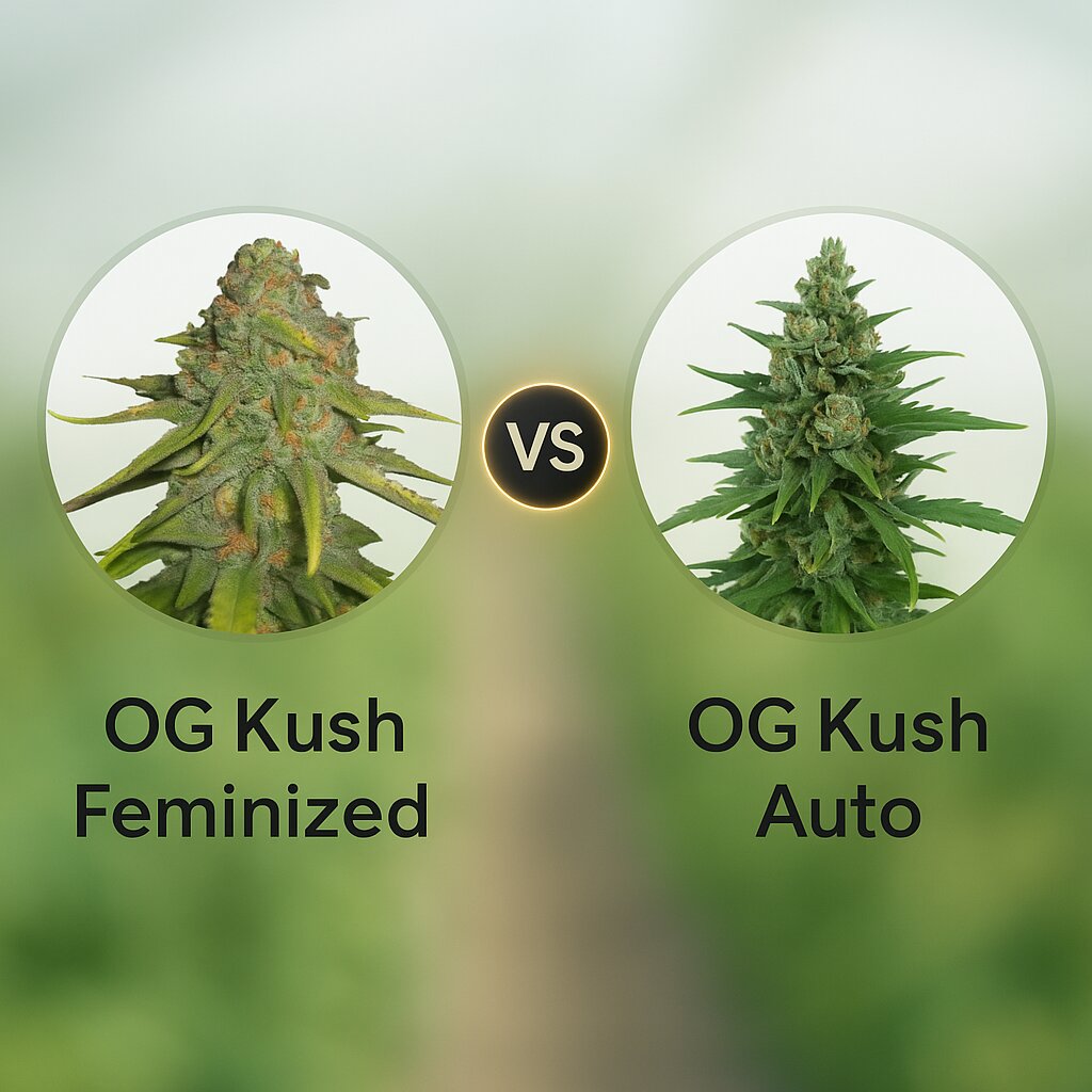 OG Kush (Royal Queen Seeds) vs OG Kush Auto (Dr Krippling) porównanie nasion konopi