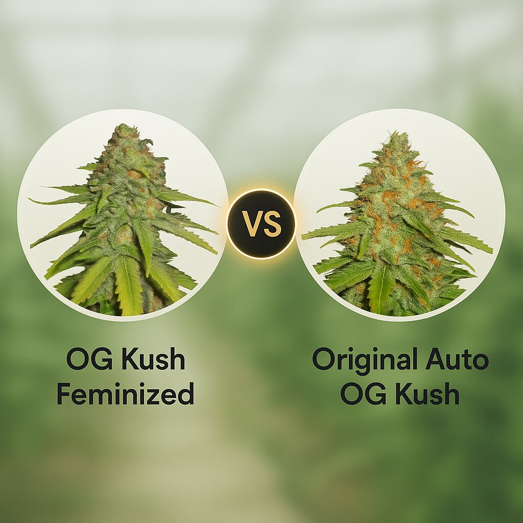OG Kush (Royal Queen Seeds) vs Original Auto OG Kush (FastBuds) porównanie nasion konopi