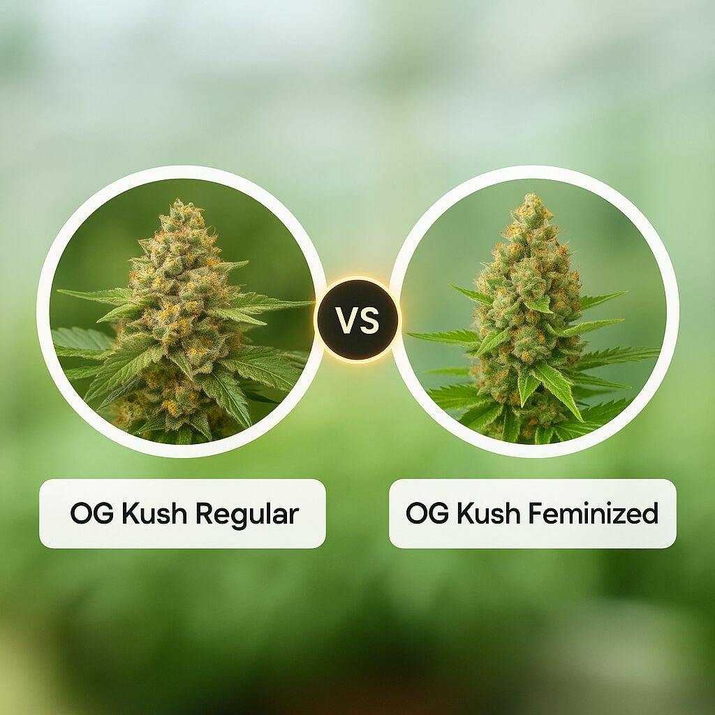 OG Kush (Grand Daddy Purp) vs OG Kush (DinaFem Seeds) porównanie nasion konopi