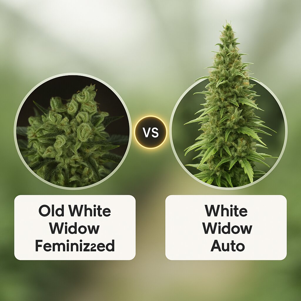Old White Widow (z710 Genetics) vs White Widow Auto (Vision Seeds) porównanie nasion konopi