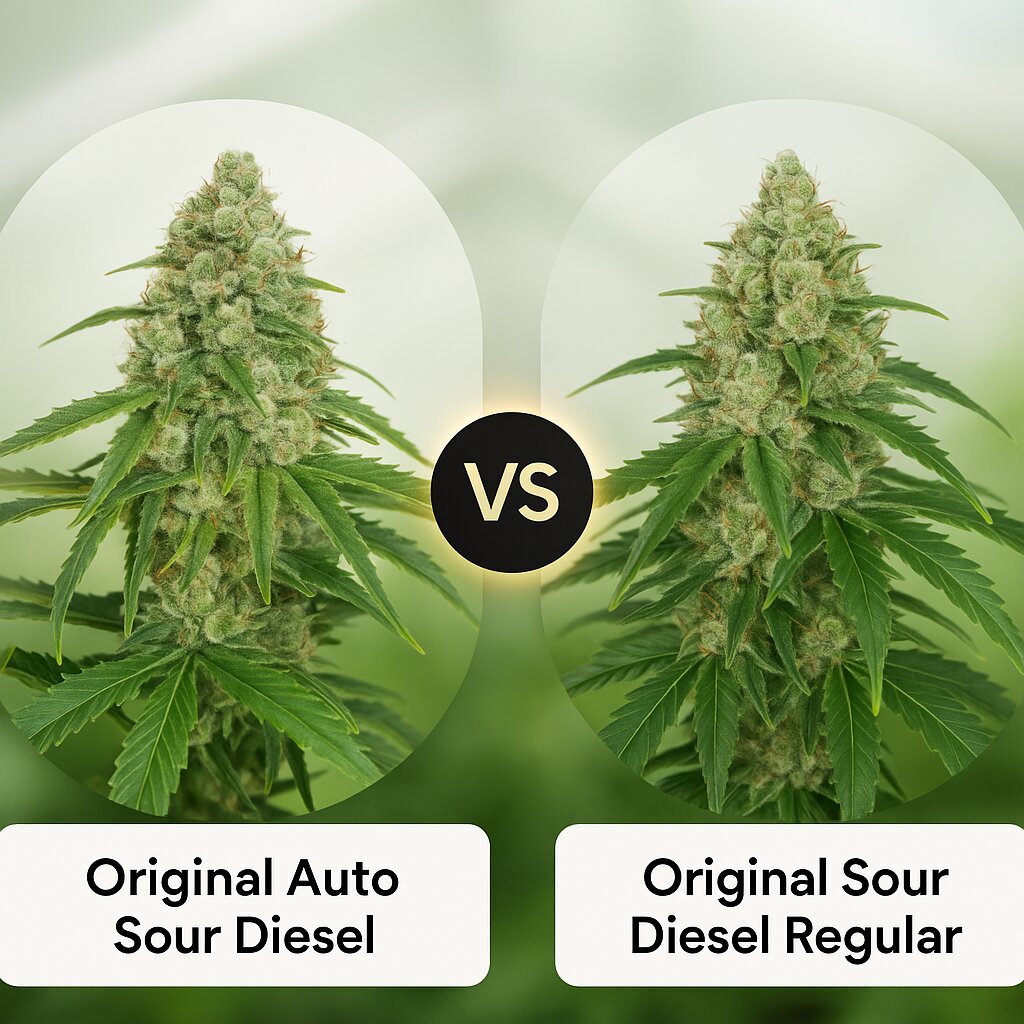 Original Auto Sour Diesel (FastBuds) vs Original Sour Diesel Regular  (Cali Weed) Porównanie nasion konopi