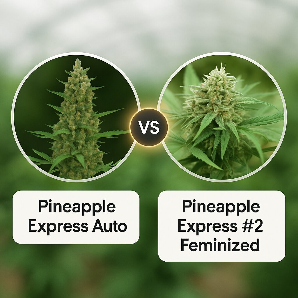 Pineapple Express Auto (Barneys Farm) vs Pineapple Express #2 (G13 Labs) Porównanie nasion konopi