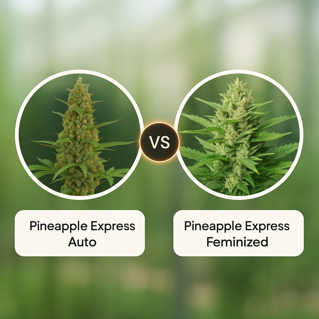 Pineapple Express Auto (Barneys Farm) vs Pineapple Express (G13 Labs) porównanie nasion konopi