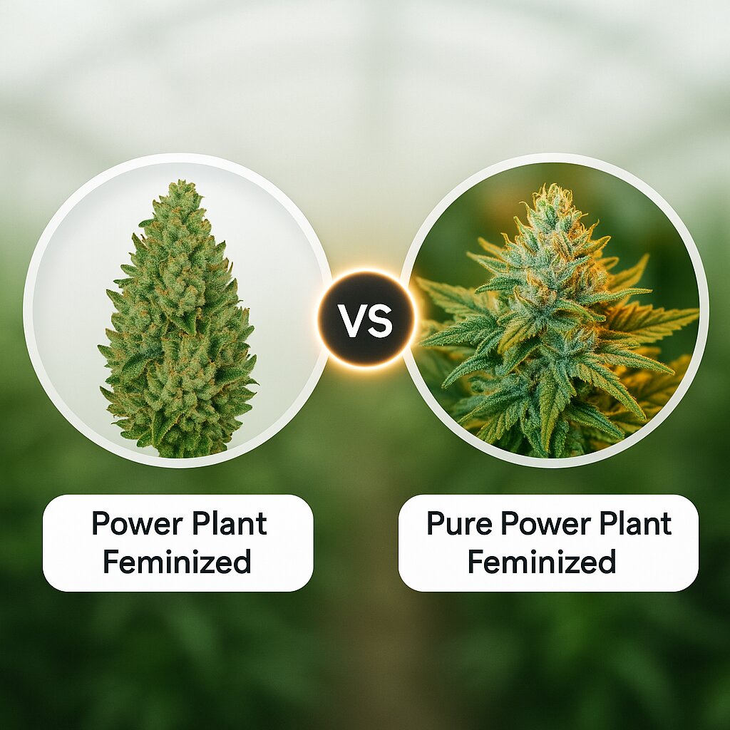 Power Plant (Dutch Passion) vs Pure Power Plant (Nirvana Seeds) porównanie nasion konopi