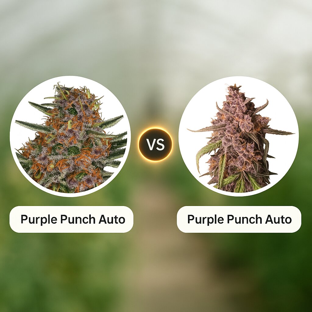 Purple Punch Auto (Barneys Farm) vs Purple Punch Auto (Seed Stockers) porównanie nasion konopi
