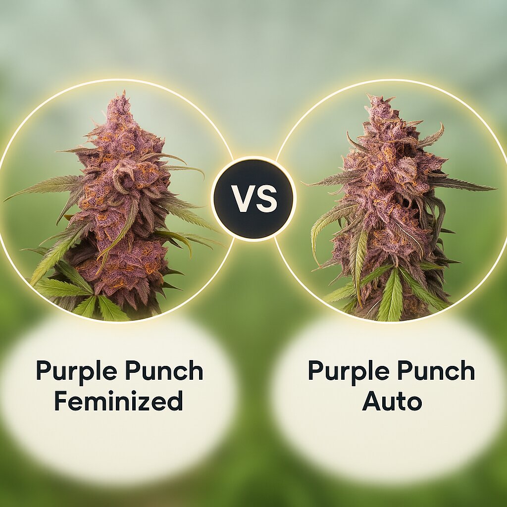 Purple Punch (Seed Stockers) vs Purple Punch Auto (Seed Stockers) Porównanie nasion konopi