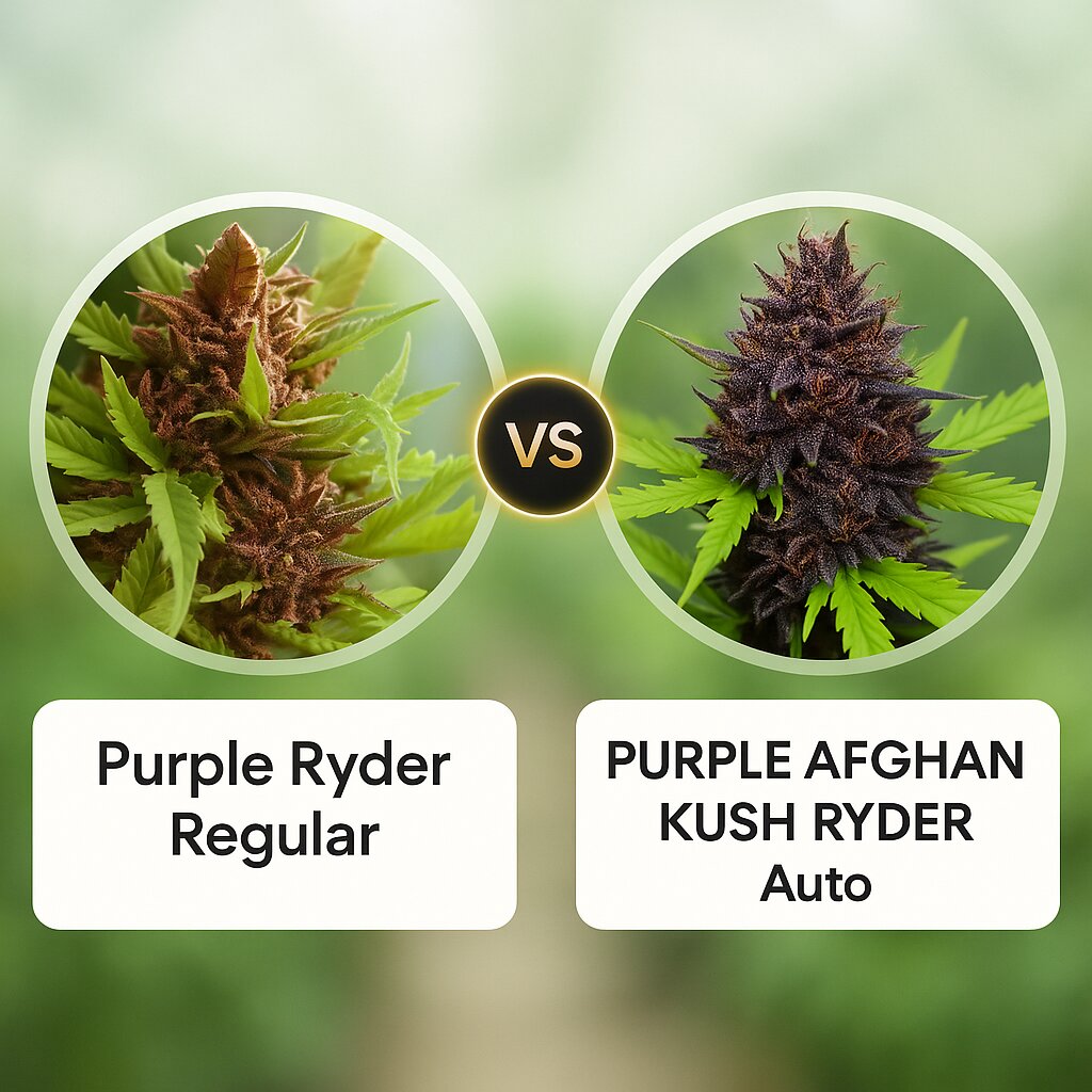 Purple Ryder (Joint Doctor) vs PURPLE AFGHAN KUSH RYDER (World of Seeds) porównanie nasion konopi