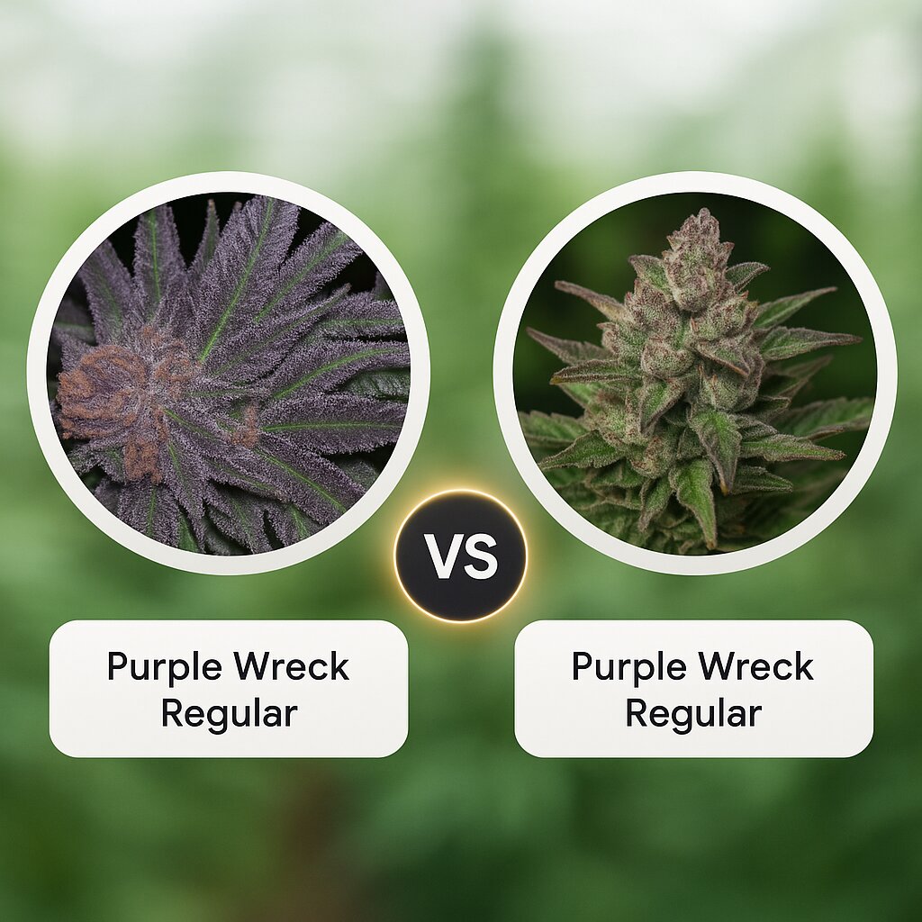 Purple Wreck (Grand Daddy Purp) vs Purple Wreck (Reserva Privada) porównanie nasion konopi