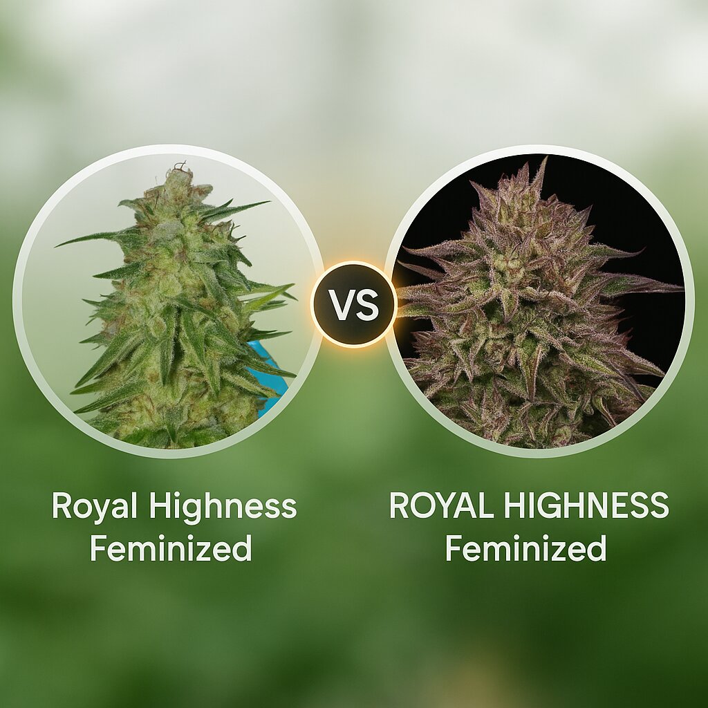Royal Highness (Royal Queen Seeds) vs ROYAL HIGHNESS (Humboldt Seed Company) porównanie nasion konopi