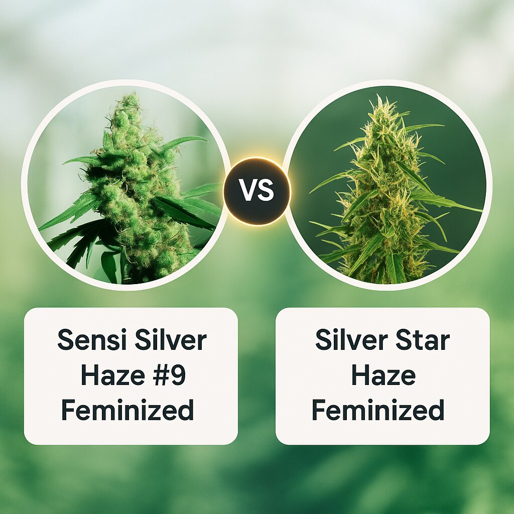 Sensi Silver Haze #9 (Sensi Seeds) vs Silver Star Haze (Bulldog Seeds) porównanie nasion konopi