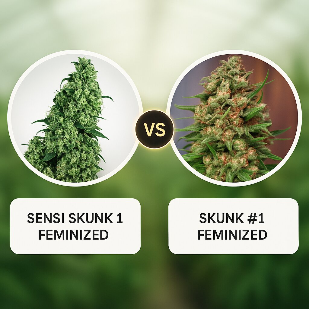 Sensi Skunk #1 (Sensi Seeds) vs Skunk #1 (Dutch Passion) porównanie nasion konopi