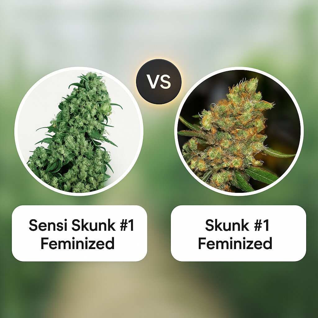 Sensi Skunk #1 (Sensi Seeds) vs Skunk #1 (G13 Labs) porównanie nasion konopi