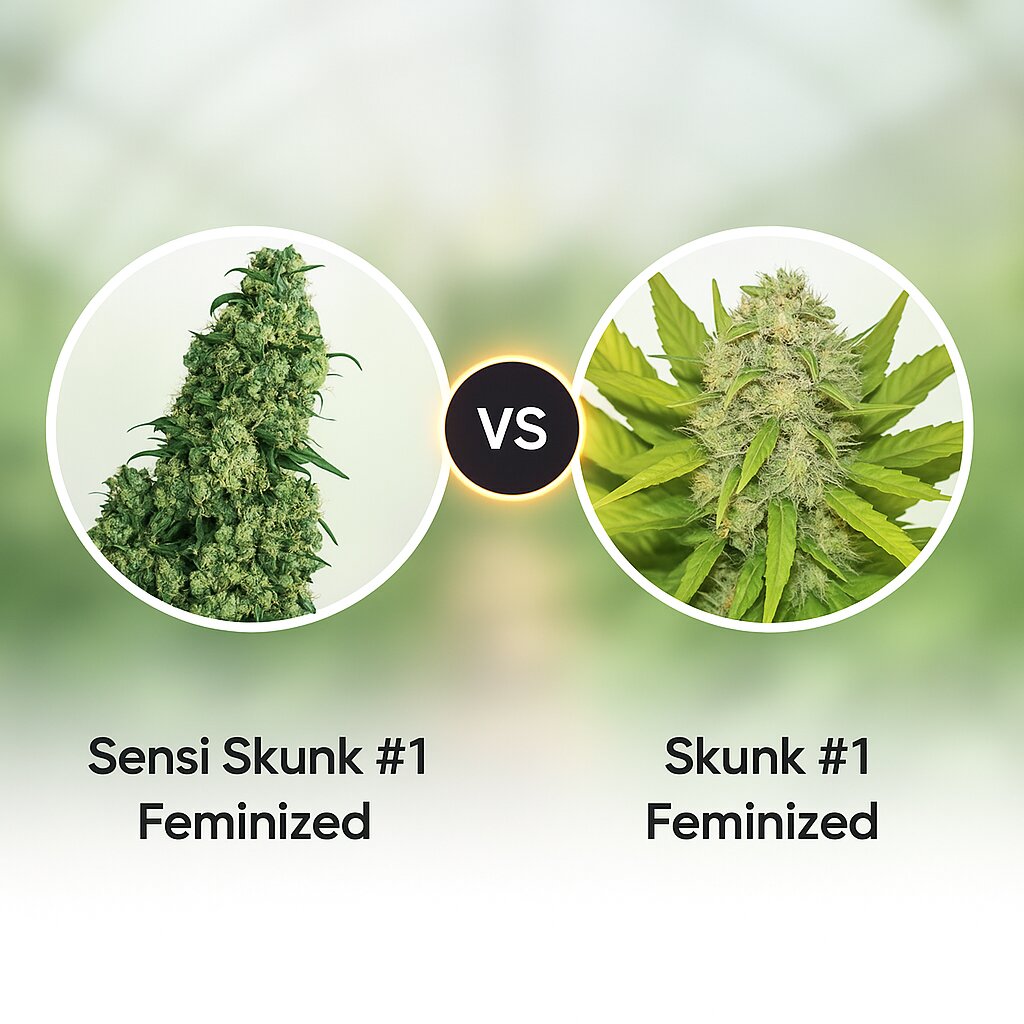 Sensi Skunk #1 (Sensi Seeds) vs Skunk #1 (Royal Queen Seeds) porównanie nasion konopi