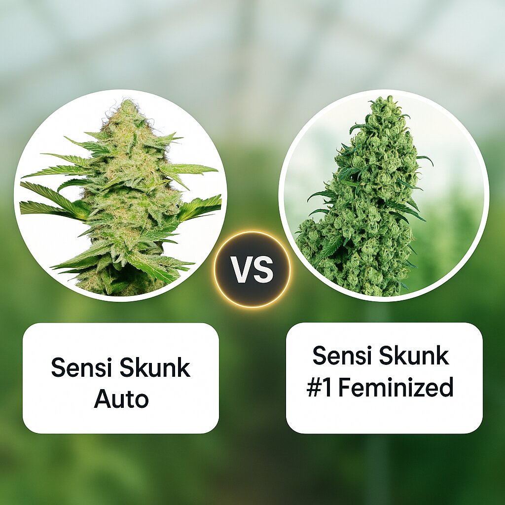 Sensi Skunk Auto (Sensi Seeds) vs Sensi Skunk #1 (Sensi Seeds) porównanie nasion konopi