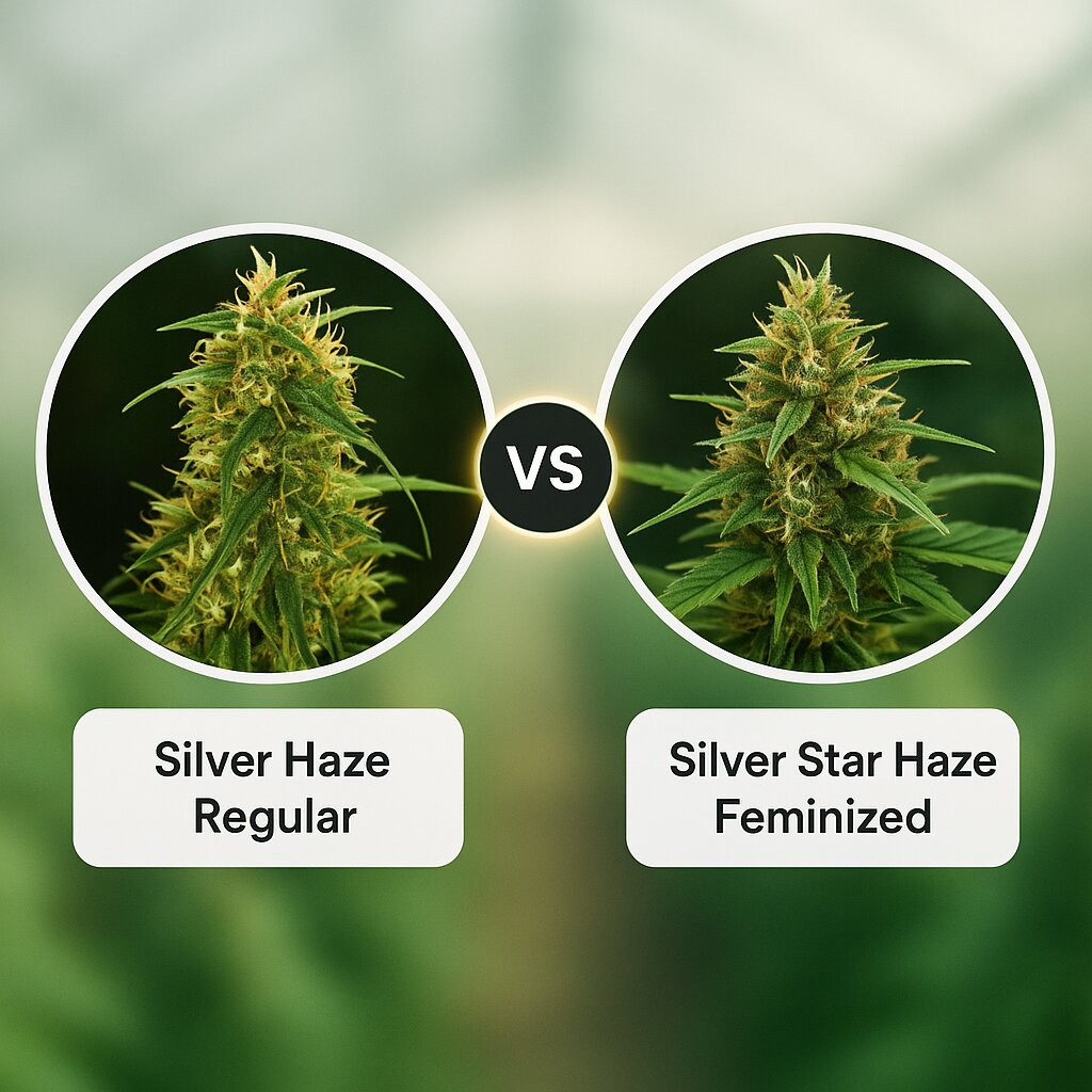 Silver Haze (Sensi Seeds) vs Silver Star Haze (Bulldog Seeds) porównanie nasion konopi