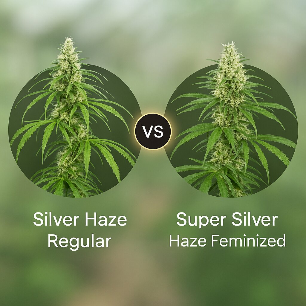 Silver Haze (Sensi Seeds) vs Super Silver Haze (DinaFem Seeds) porównanie nasion konopi