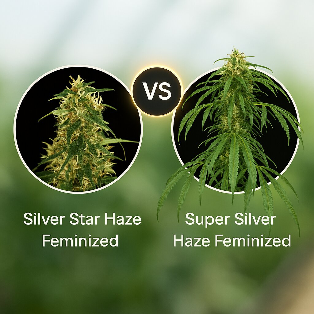 Silver Star Haze (Bulldog Seeds) vs Super Silver Haze (DinaFem Seeds) Porównanie nasion konopi