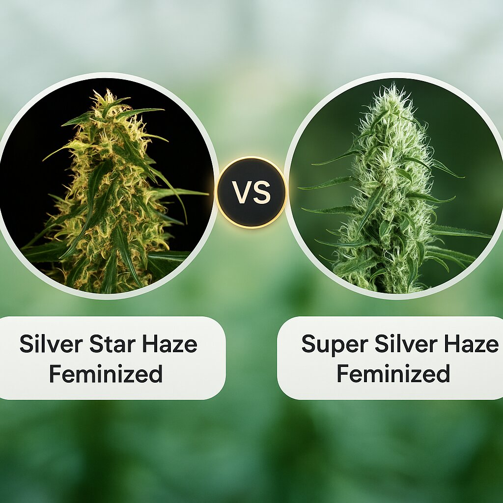 Silver Star Haze (Bulldog Seeds) vs Super Silver Haze (Greenhouse Seed Co) porównanie nasion konopi