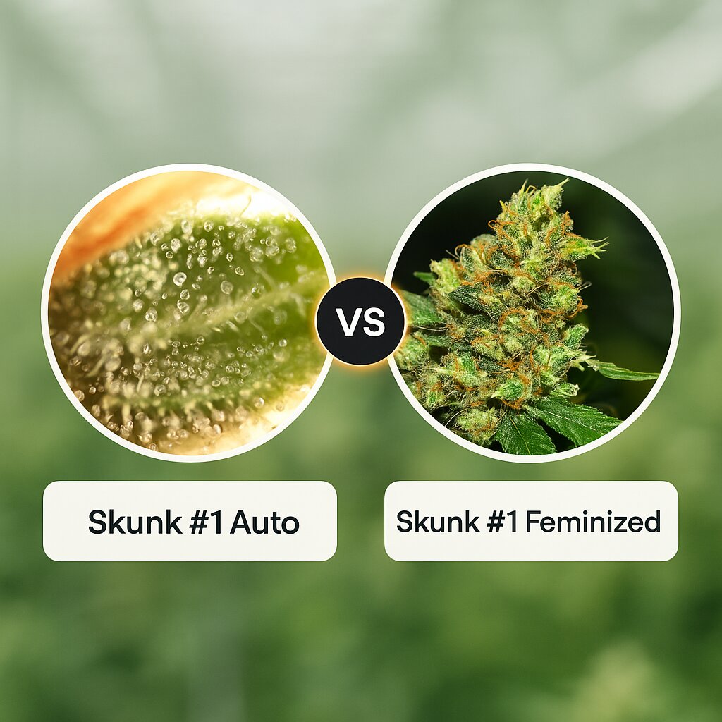 Skunk #1 Auto (Seedsman) vs Skunk #1 (G13 Labs) porównanie nasion konopi