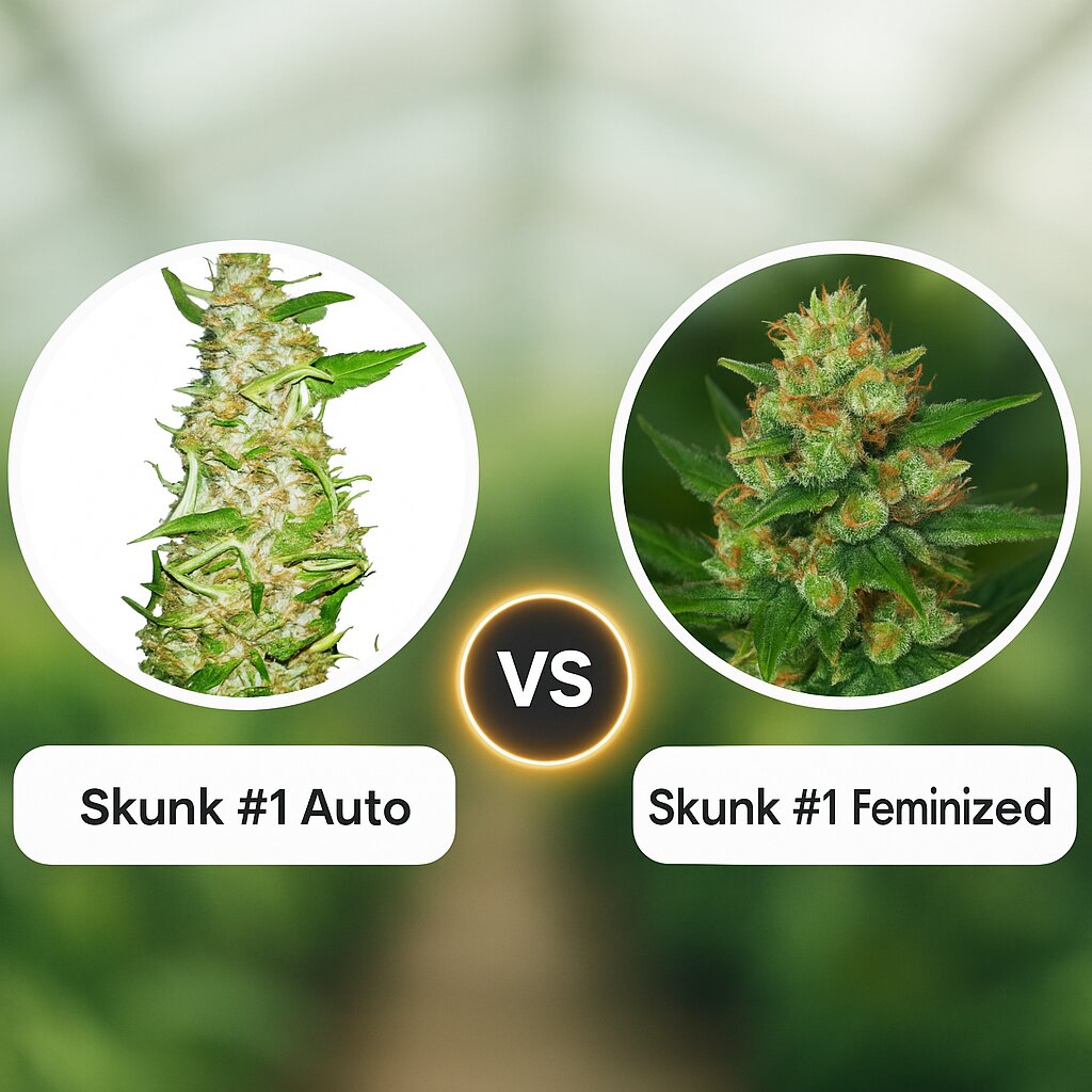Skunk #1 Auto (Sensi Seeds) vs Skunk #1 (G13 Labs) porównanie nasion konopi