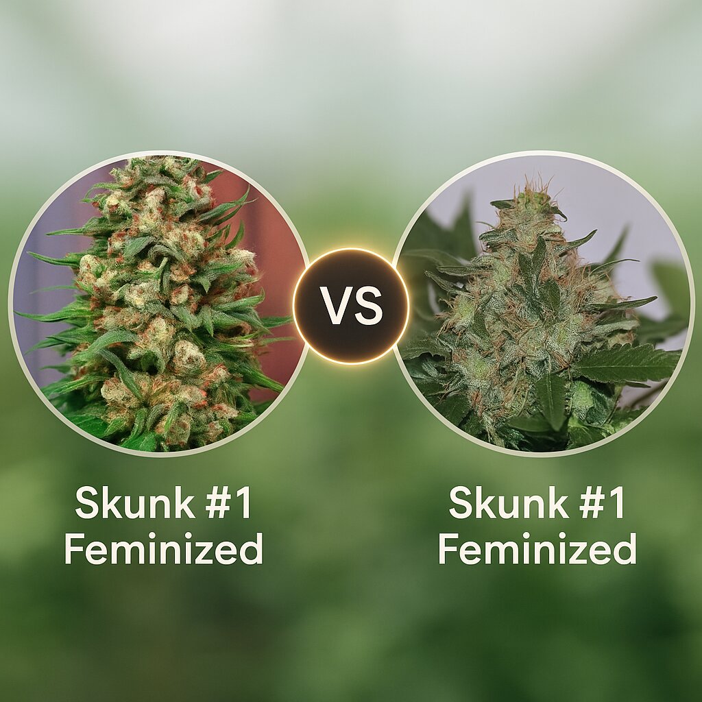 Skunk #1 (Dutch Passion) vs Skunk #1 (Seedsman) porównanie nasion konopi