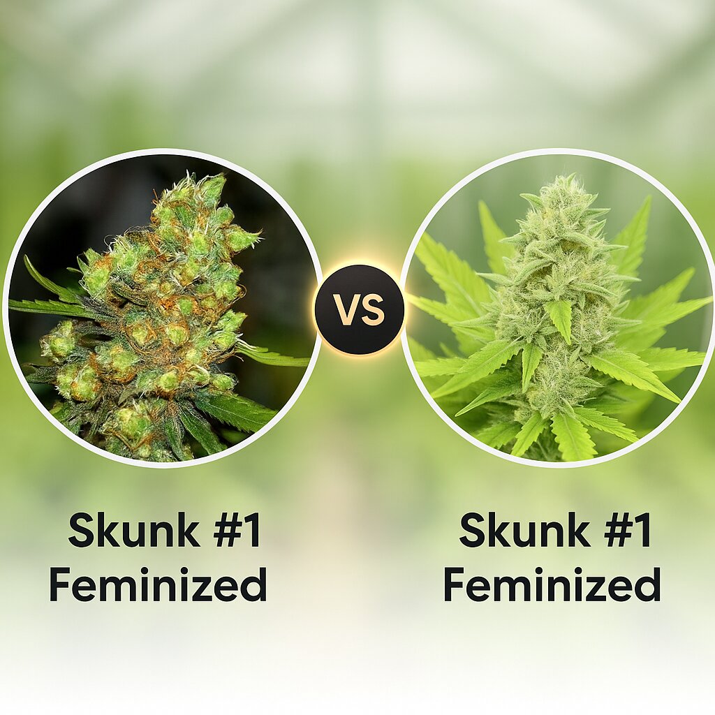 Skunk #1 (G13 Labs) vs Skunk #1 (Royal Queen Seeds) porównanie nasion konopi