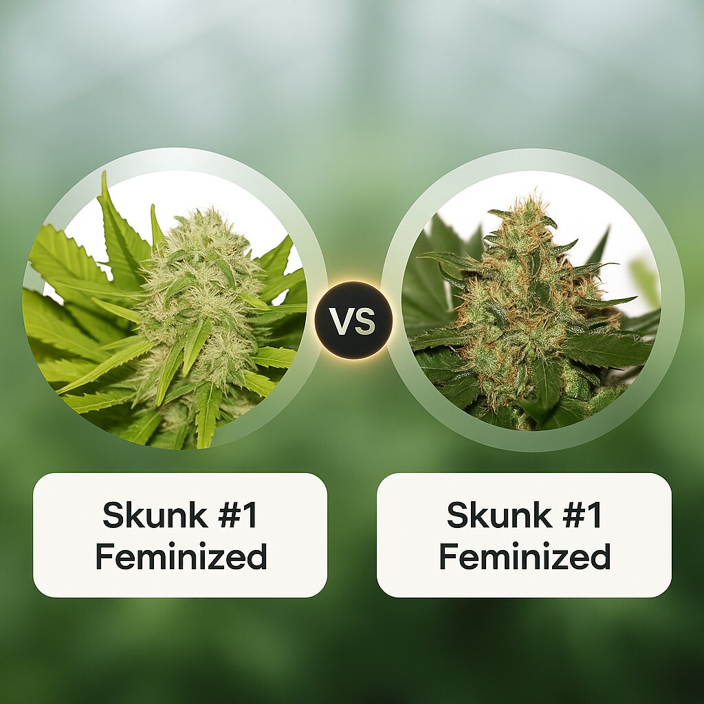 Skunk #1 (Royal Queen Seeds) vs Skunk #1 (Seedsman) Porównanie nasion konopi