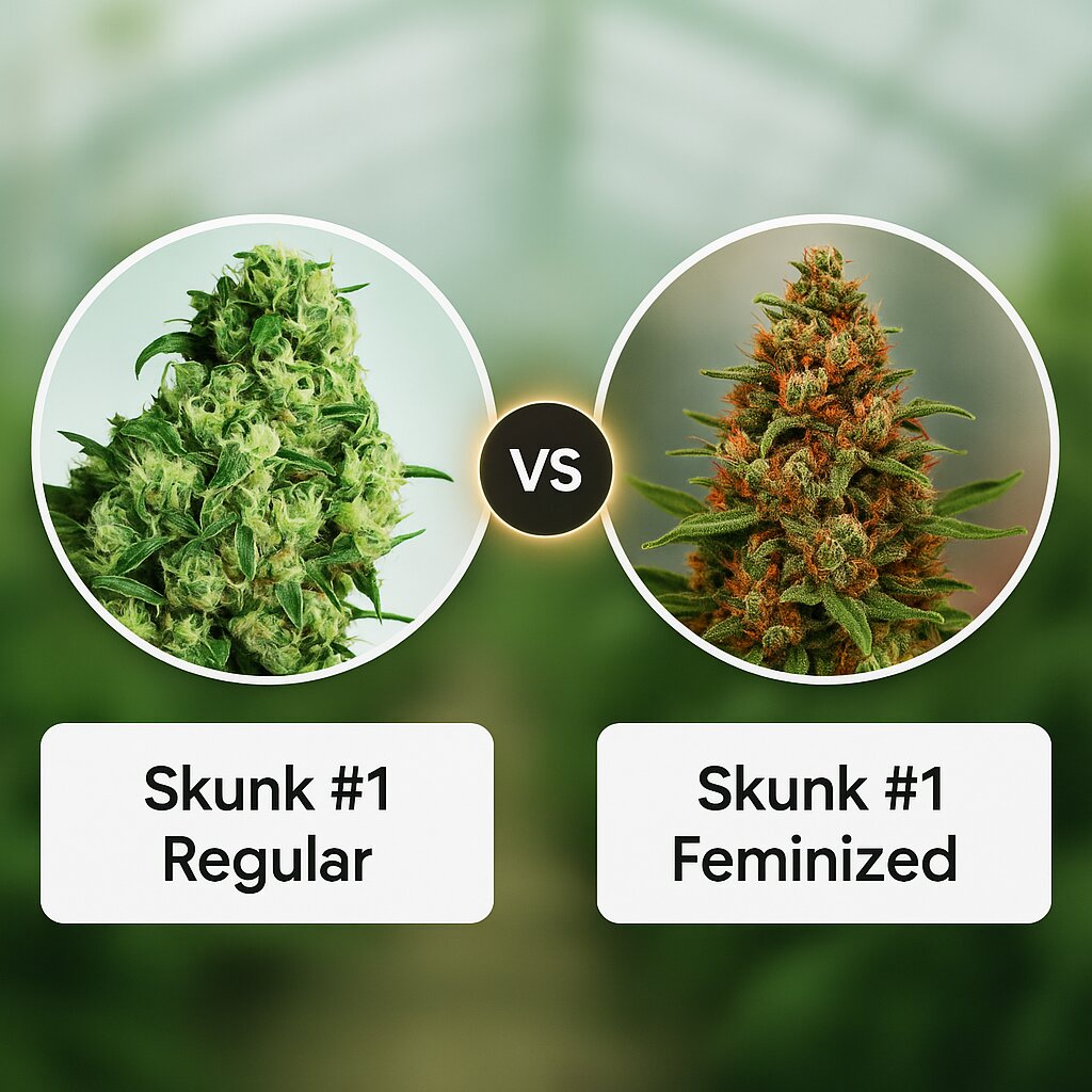 Skunk #1 (Sensi Seeds) vs Skunk #1 (Dutch Passion) porównanie nasion konopi