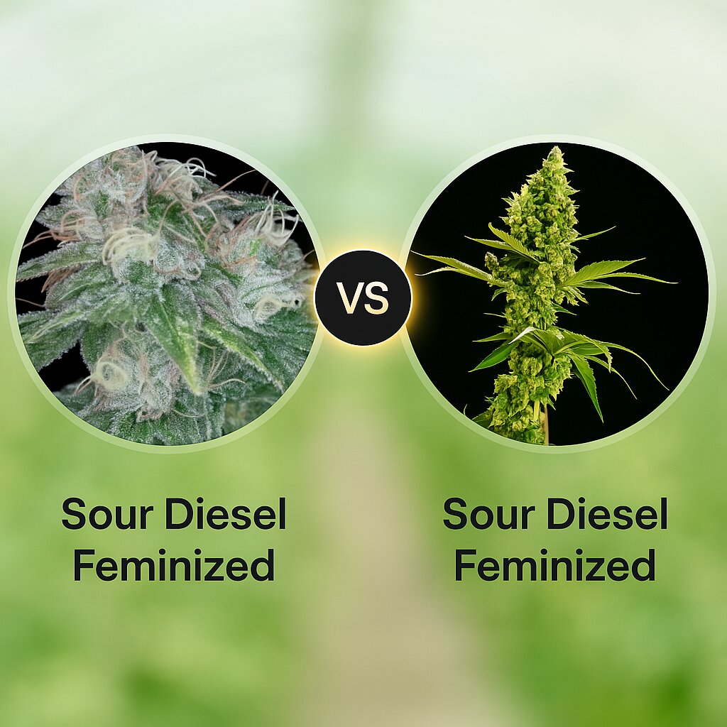 Sour Diesel (Reserva Privada) vs Sour Diesel (Bulldog Seeds) porównanie nasion konopi